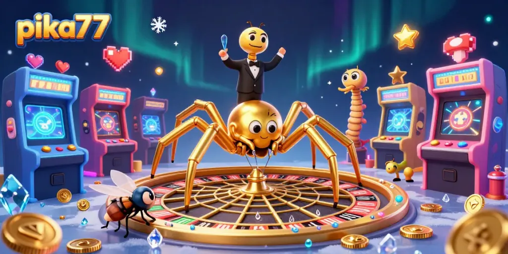 Experience thrilling gameplay at pika77 with vibrant casino elements amidst dynamic characters.