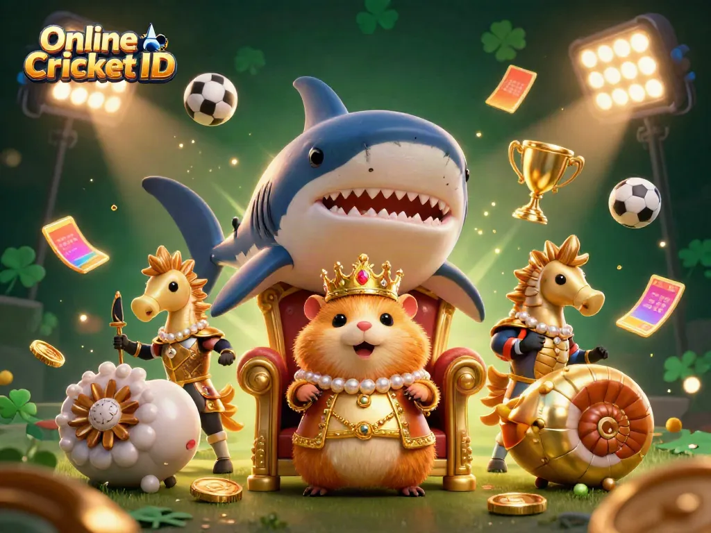 Engage in thrilling sports betting with Online Cricket ID in an ultra-detailed vibrant 3D illustration.