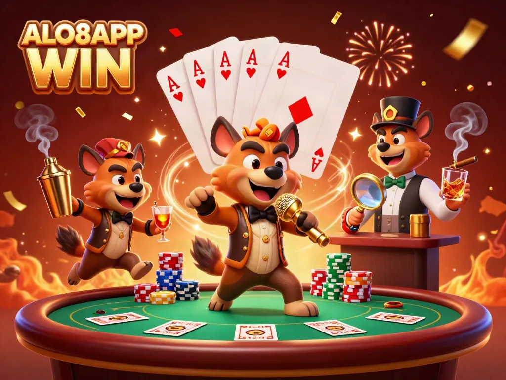 Engage in thrilling bets at ALO8APP WIN with hyenas bringing the casino experience to life.