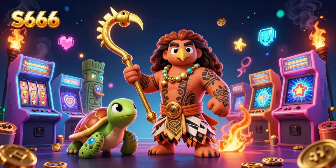 S666 players spin colorful slots while enjoying an adventurous casino experience with vibrant gaming elements.
