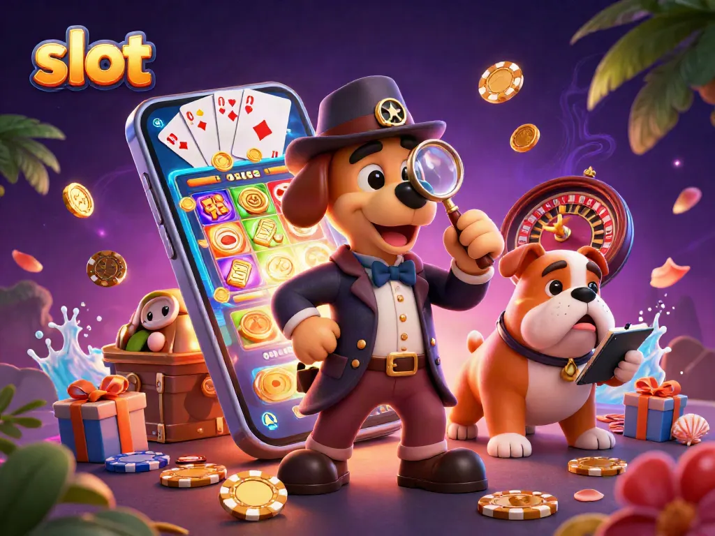 Spin to win big with slot games featuring a detective bloodhound solving clues!