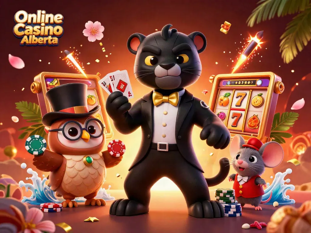 Engage in thrilling gameplay at Online Casino Alberta with a lively scene of characters and dynamic gaming elements.