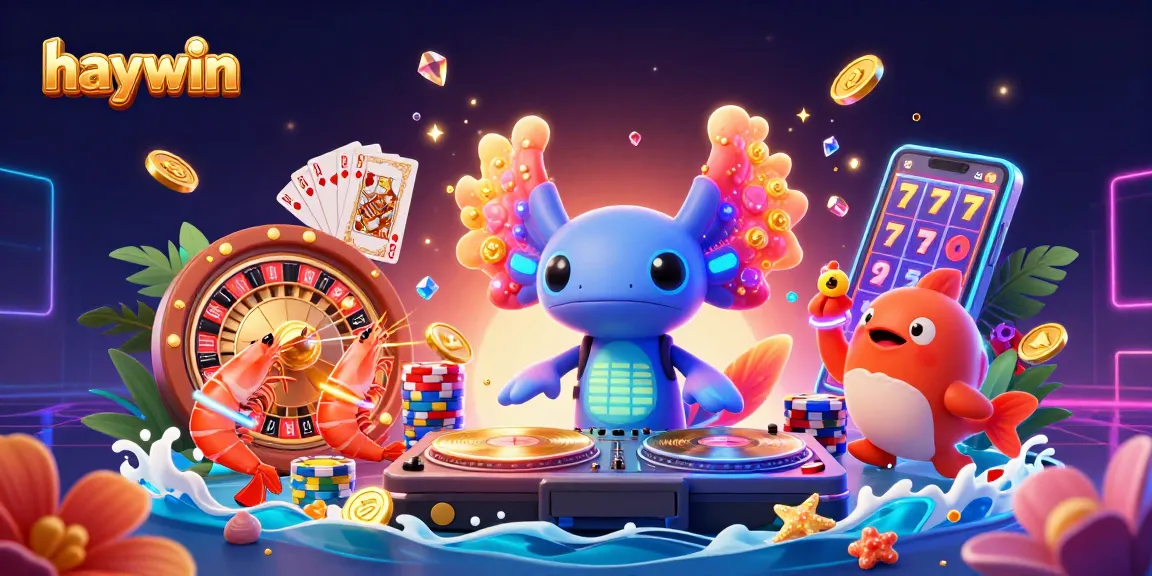 Experience the vibrant energy of Haywin casino with dynamic 3D characters and colorful gaming elements.