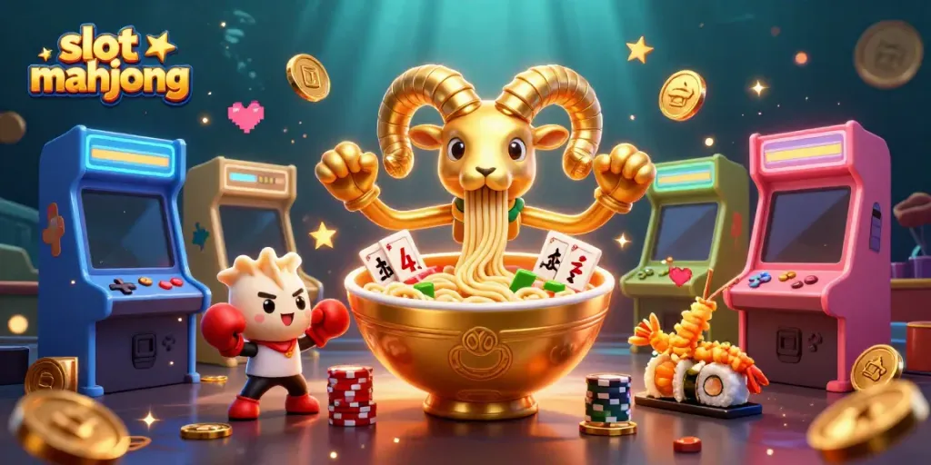 Menangkan slot mahjong dengan kartu dan chip dalam ilustrasi menarik kasino.