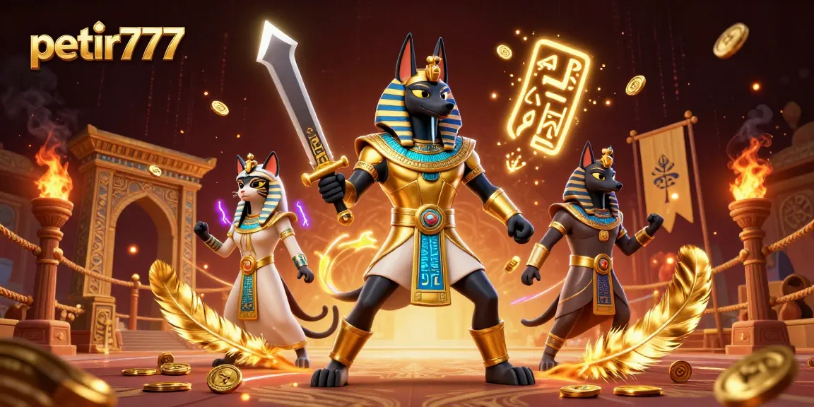 Experience thrilling gameplay on petir777 with exciting characters like Anubis and Bastet.