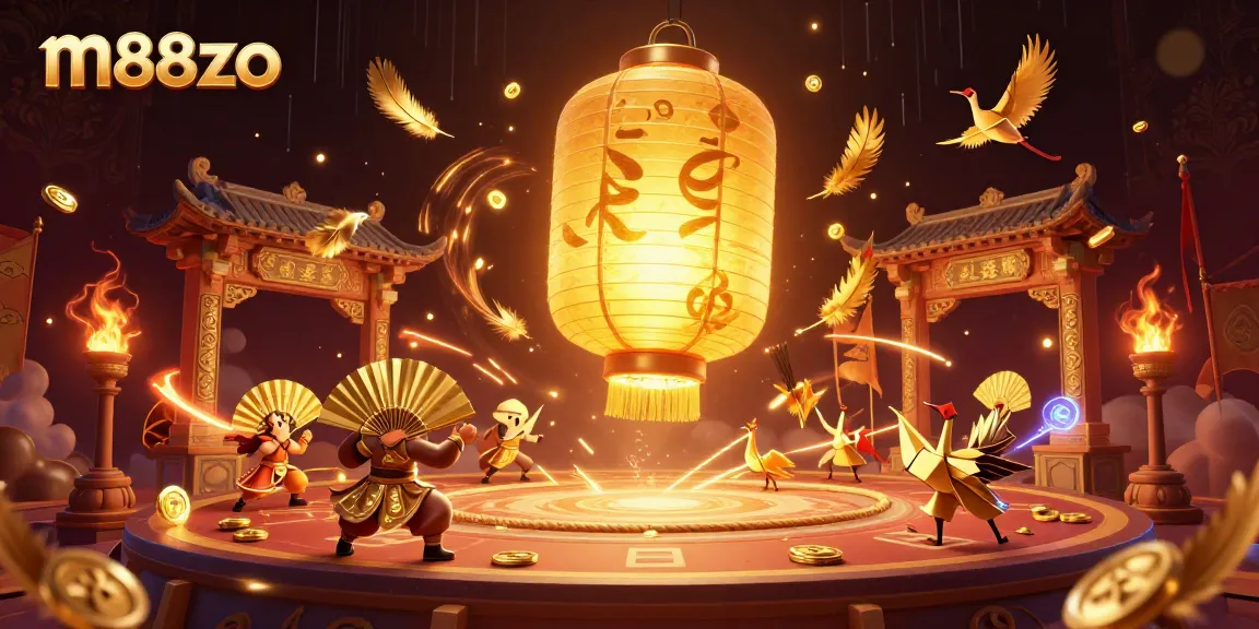 Join the exciting m88zo casino experience with vibrant characters and golden gaming symbols.