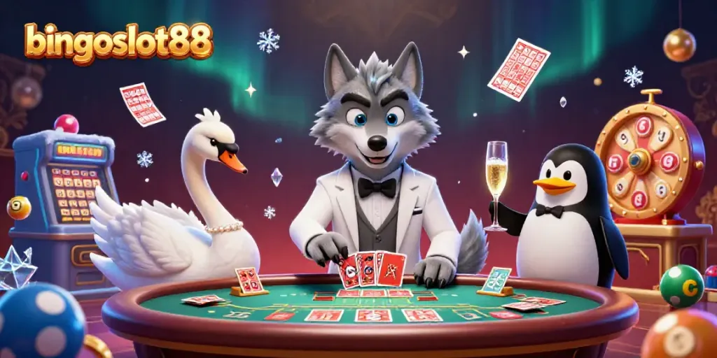 Rayakan keseruan bermain bingo dengan bingoslot88 dalam ilustrasi 3D fantastis.