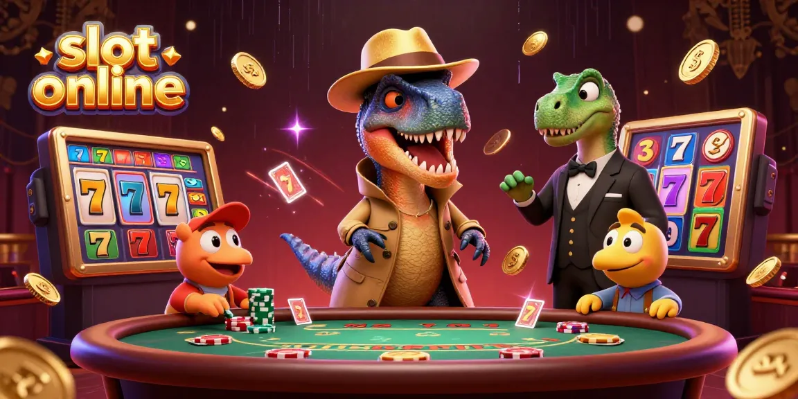 Experience thrill and excitement with slot online featuring unique characters in a dynamic casino scene.