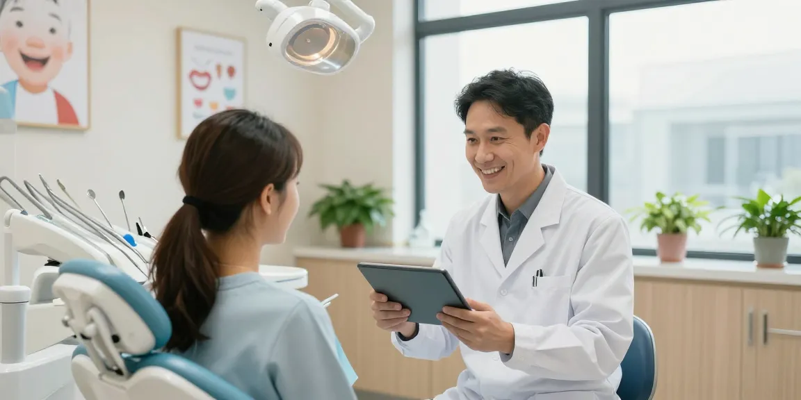 Check out this site for a comforting dental clinic atmosphere with a dentist assisting a patient.