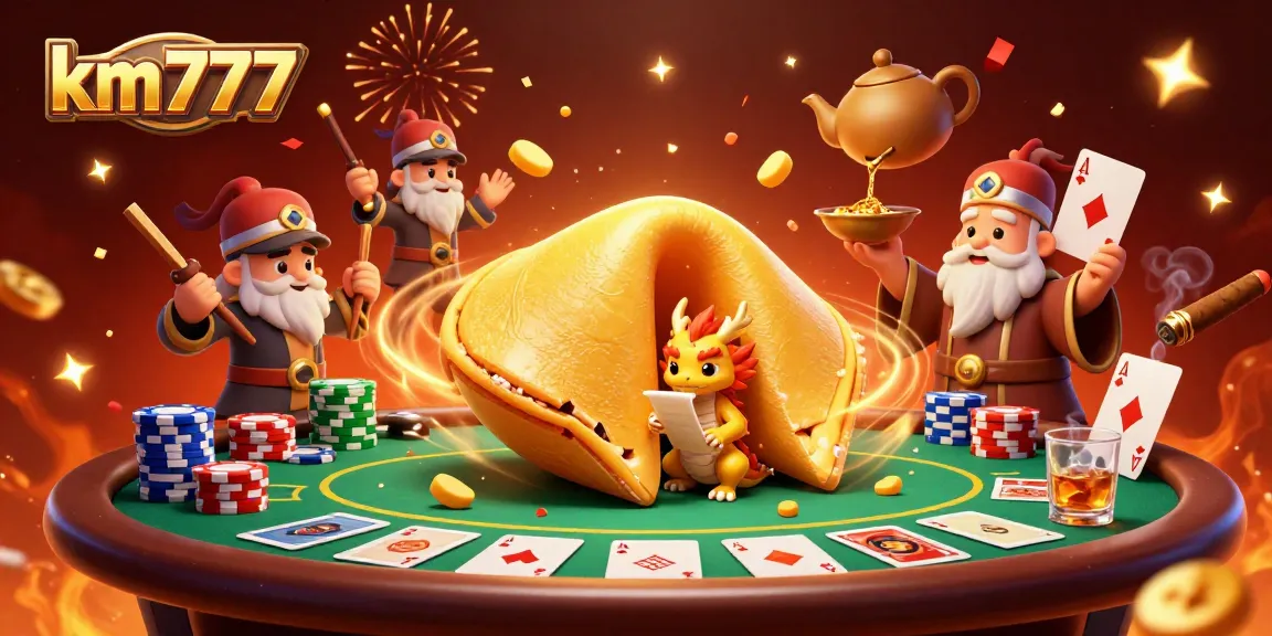Experience the excitement of km777 with a vibrant, detailed 3D casino illustration featuring characters enjoying poker.