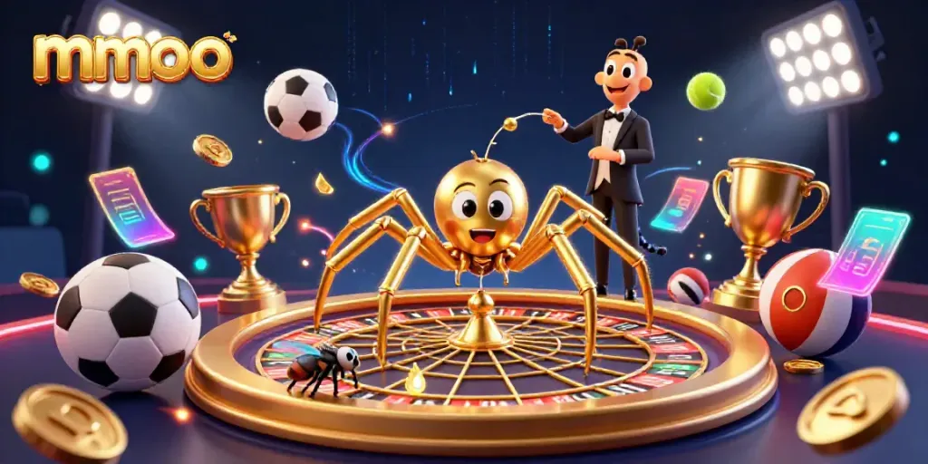 Experience thrilling mmoo gameplay in a vibrant 3D casino scene with dynamic bets and characters.