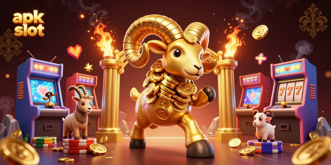 JKTJKT apk slot menampilkan ram emas besar dikelilingi mesin permainan 3D dan simbol jackpot.