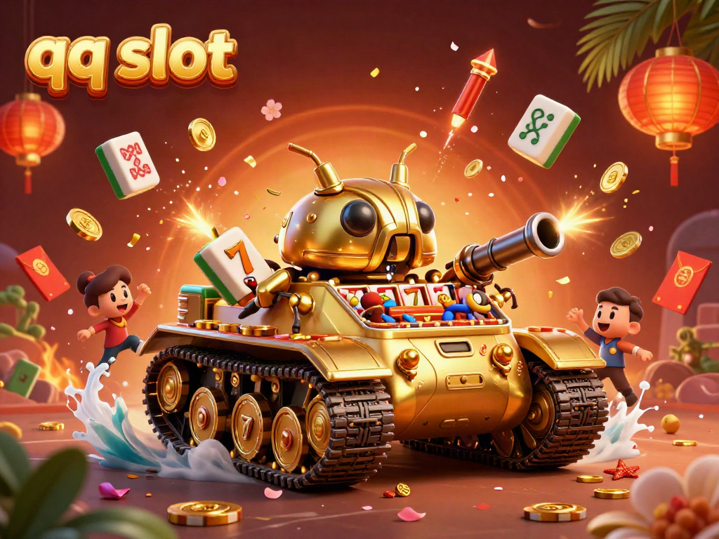 Experience the excitement of qq slot with a vibrant casino scene featuring a golden beetle tank.