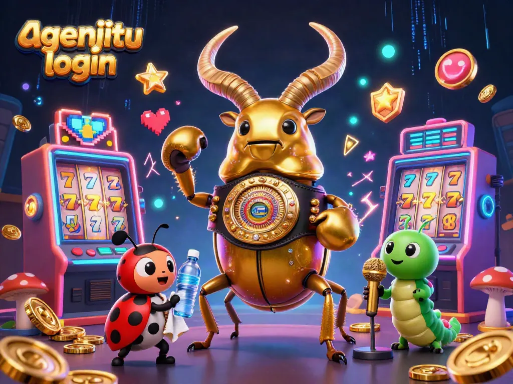 Gambarkan proses login agenjitu yang menarik, menampilkan elemen slot dengan simbol keberuntungan.