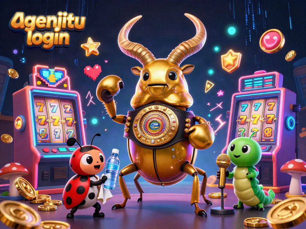 Gambarkan proses login agenjitu yang menarik, menampilkan elemen slot dengan simbol keberuntungan.