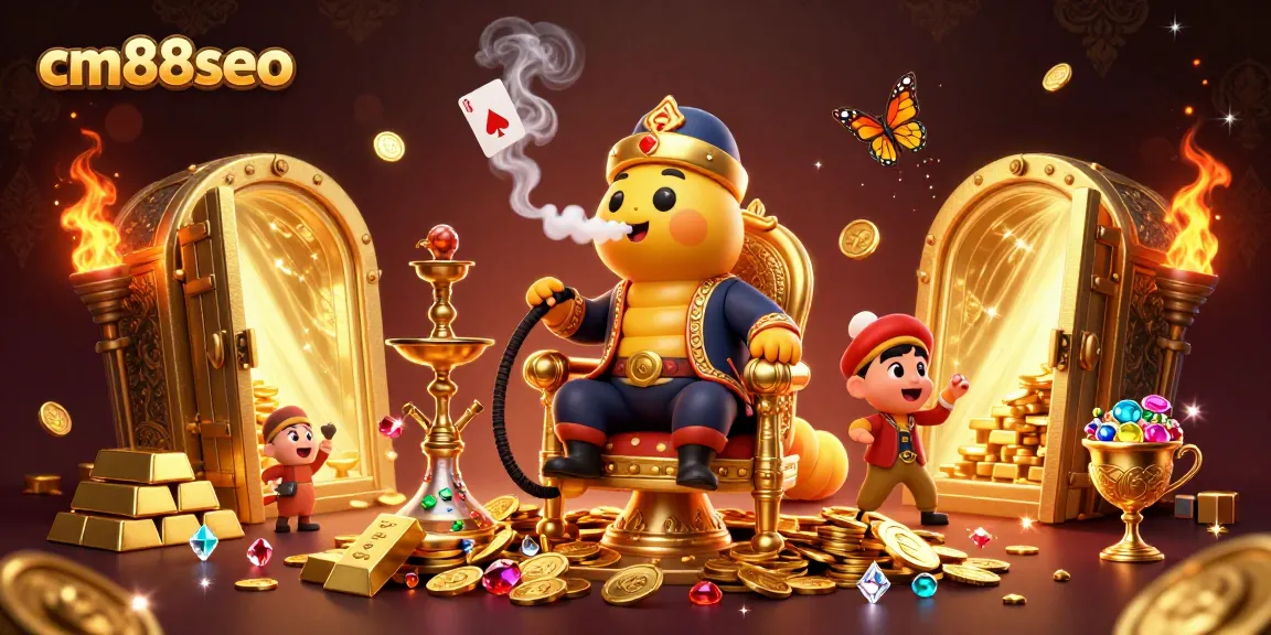Experience winning strategies with cm88seo's vibrant gambling illustration featuring a dynamic casino scene.