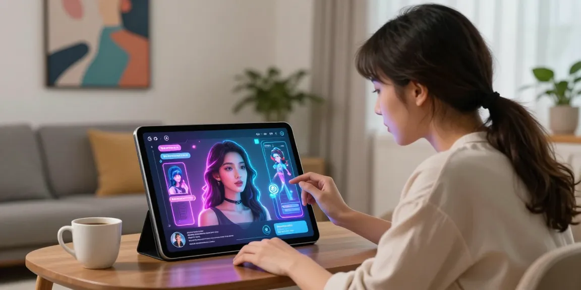 Engaging with a virtual NSFW AI chat interface in a cozy home setting.