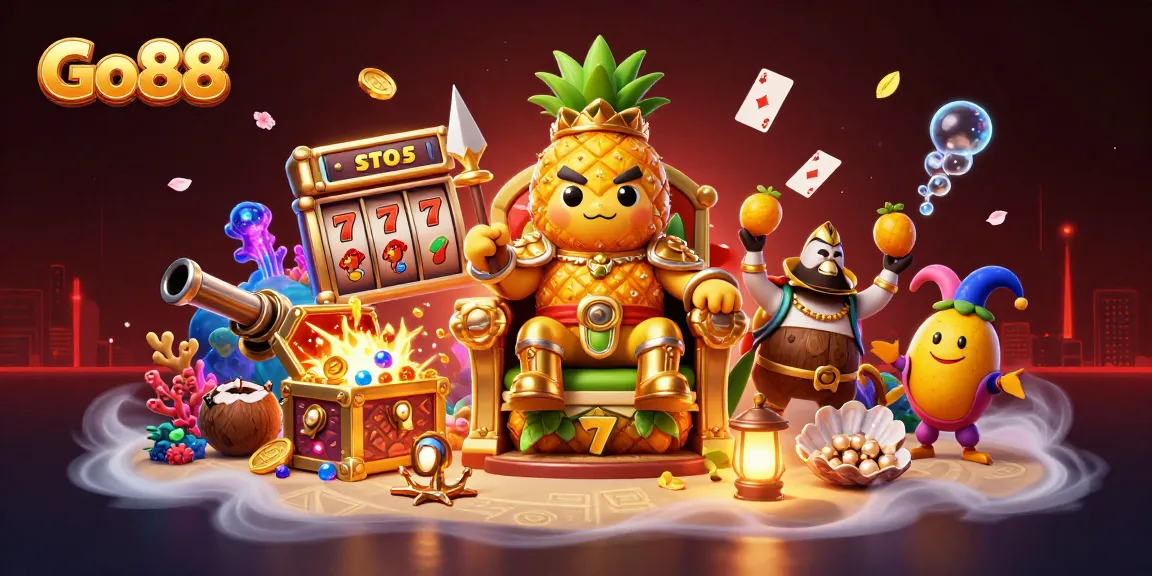 Experience dynamic winnings at Go88 with vibrant casino characters and lively game elements.