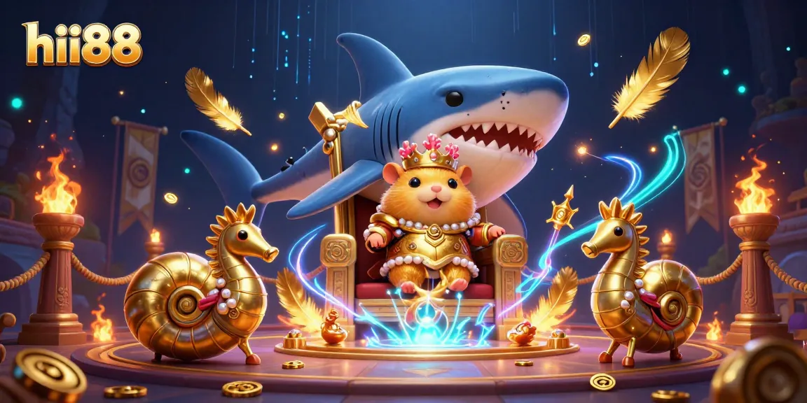 Engage in thrilling gameplay at hii88, featuring a dynamic fantasy casino scene with royal characters.